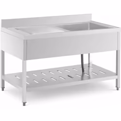 Évier professionnel ultraprofond avec tablette et dosseret L'évier professionnel constitue la solution idéale pour les cuisin ...