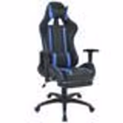Fauteuil chaise chaise de bureau inclinable avec repose pied bleu