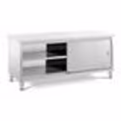 Meuble bas - Inox - 200 x 70 cm - Capacité 600 kg - Portes coulissantes - Cuisine professionnelle