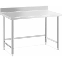 Table de travail acier inoxydable plan de travail en inox plan de travail professionnel table de travail cuisine adossée dosseret 120 x 70 cm 93 kg