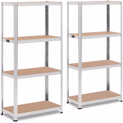 L'étagère pour charges lourdes à 4 tablettes : un meuble de rangement robuste et moderne ! Vous entreposez des objets lourds  ...