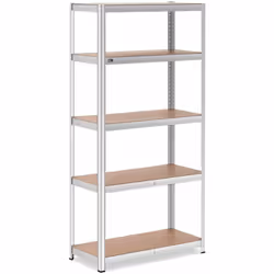 L'étagère pour charges lourdes à 5 tablettes : un meuble de rangement robuste et moderne ! Vous entreposez des objets lourds  ...