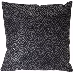 Coussin avec housse Couleur: recto nir/gris brillant verso blanc cassé Matière: 100% Polyester Facilement déhoussable avec fe ...