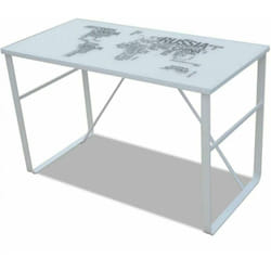 Helloshop26 - Bureau table meuble travail informatique rectangulaire avec motif de carte du monde