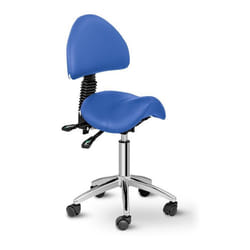 Tabouret chaise siege selle avec dossier bleu