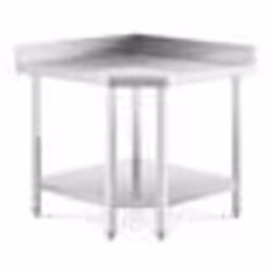 Table de travail cuisine professionnelle acier inox en angle inox 90 x 70 cm capacite de 300 kg