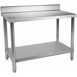 Helloshop26 - Table de travail cuisine professionnelle acier inox 100 x 60 cm capacité de 90 kg avec dosseret