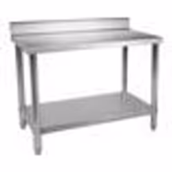 Table de travail cuisine professionnelle acier inox 100 x 70 cm avec dosseret capacite de 95 kg