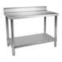 Table de travail cuisine professionnelle acier inox 100 x 70 cm avec dosseret capacite de 95 kg