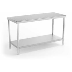 Table de travail cuisine professionnelle acier inox 150 x 60 cm capacité de charge de 230 kg