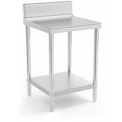 Table de travail cuisine professionnelle acier inox 60 x 60 cm avec rebord capacité de charge de 150 kg