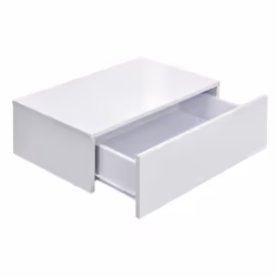 etagere murale pour chambre a coucher avec 1 tiroir laque 46 cm blanc