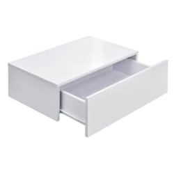etagere murale pour chambre a coucher avec 1 tiroir laque 46 cm blanc