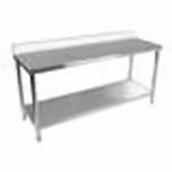 Table de travail en inox avec dosseret 180 x 60 cm capacite de 170 kg