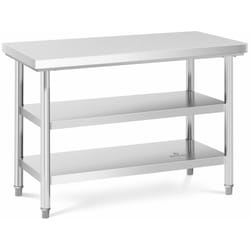 Table de travail inox 120 x 60 cm 600 kg 3 niveaux