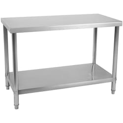 Table de travail cuisine professionnelle 120 x 70 cm capacité de 115 kg acier inox