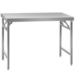 Table de travail cuisine professionnelle acier inox pliable 120 x 60 cm