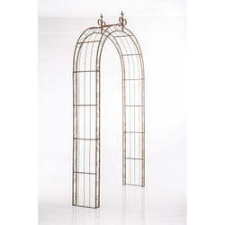 Arche à rosiers pour jardin revêtue de fer hauteur 260 cm marron vieilli MDJ10118