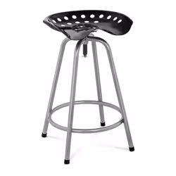 Tabouret de bar extérieur - Acier - Noir - Réglable en hauteur - Capacité 150 kg - Dimensions 42x45x78 cm