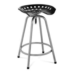 Tabouret de bar extérieur - Acier - Noir - Réglable en hauteur - Capacité 150 kg - Dimensions 42x45x78 cm