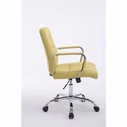Fauteuil de bureau en tissu (100% polyester) vert avec 5 roulettes Hauteur réglable Cadre en métal chromé Dimensions: Hauteur ...
