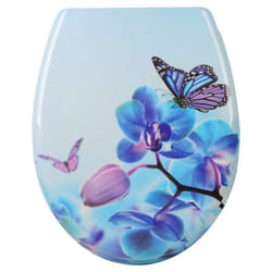 Helloshop26 - Abattant wc de toilette avec abaissement automatique en duroplastique motif papillon-violet