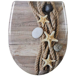 Helloshop26 - Abattant wc corde de chanvre en duroplast étoile de mer avec fermeture amortie et fixation rapide