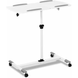 Helloshop26 - Table pour ordinateur portable bureau réglable en hauteur table roulante à roulettes 43 x 91 cm hauteur : 70 - 110 cm