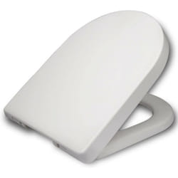 Helloshop26 - Abattant wc siège de toilette en forme de d à fermeture douce pour salle de bain familiale blanc