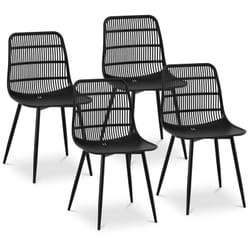 Lot de 4 chaises salon salle à manger restaurants, les cafés, les bureaux et les salles d'attente 150 kg max noir
