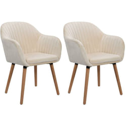 Helloshop26 - Chaises de salle à manger en velours 2 pièces blanc crème