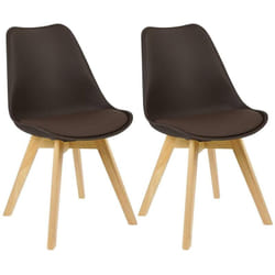 Chaises de cuisine salle à manger 2 pièces marron
