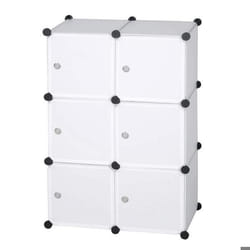Armoire DIY avec porte en plastique 6 portes blanc