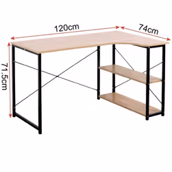 Plan de travail filmé robuste, facile d'entretien, stable et imperméable en MDF (classe E1) Bureau moderne avec étagères sur  ...