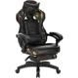 Fauteuils de bureau sport chaise de jeu avec appui tete coussin lombaire et repose pieds en cuir synthetique camouflage