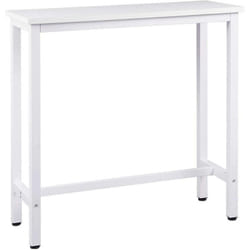 Table de bar table de bistrot structure en métal plateau en aggloméré table haute table à manger 100 cm blanc