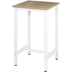 Table de bar table de cuisine en aggloméré et métal table de bistrot table haute 102 cm chêne clair