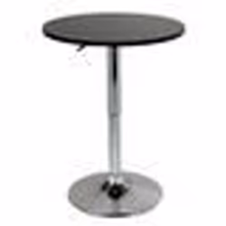 Table haute en MDF et acier chrome reglable en hauteur noir