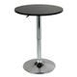 Table haute en MDF et acier chrome reglable en hauteur noir