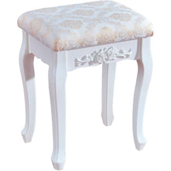 Tabouret de coiffeuse blanc de style baroque
