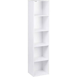 Helloshop26 - Bibliothèque casier à livres en mdf étagère de rangement étagère de bureau classeur avec 5 compartiments 32,2cm blanc