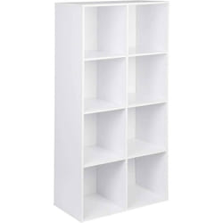 Helloshop26 - Bibliothèque avec 8 étagères en blanc