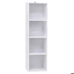 Bibliotheque en bois 4 cubes etageres de bureau 106 cm blanc