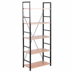 etagere stand avec etagere en metal & bois chene noir clair