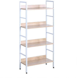 Bibliothèque métallique vertical blanc chêne clair