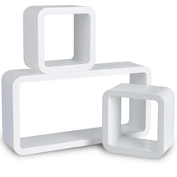 Helloshop26 - Lot de 3 cubes modèle étagère murale blanc
