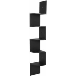 Helloshop26 - tagères flottantes de rangement d'angle en mdf de rangement en forme de s noir