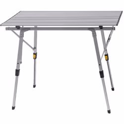 Matériau de la table pliante : aluminium Dimensions : 90x52,2x (45-72) cm (L x l x H) Dimensions (plié) : 19,5x14x94cm (L x l ...
