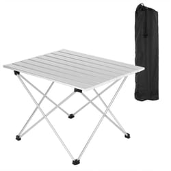 Table de camping jardin en aluminium avec étui de transport 56 x 46 cm