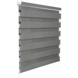 Helloshop26 - Store enrouleur zébré jour et nuit fenêtre translucide ou occultante aspect bois 70x150cm gris